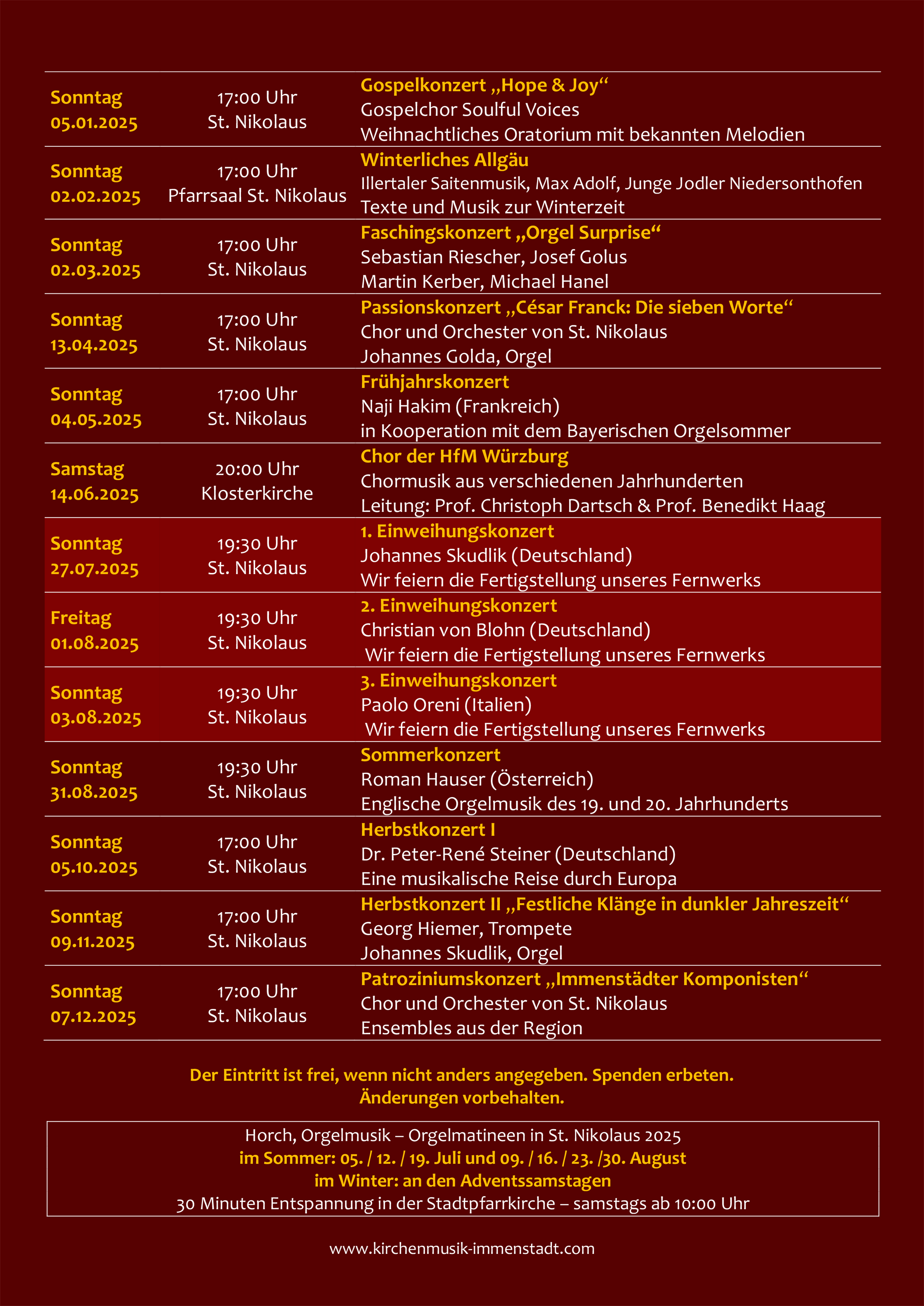Jahresprogramm 2025 Jahresprogramm 2025