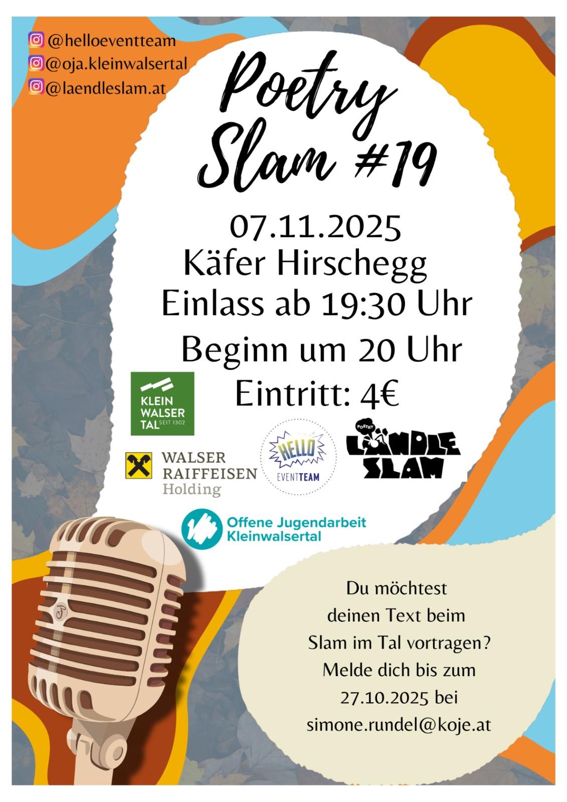 Poetry Slam im Käfer Hirschegg Kleinwalsertal Poetry Slam im Käfer Hirschegg Kleinwalsertal