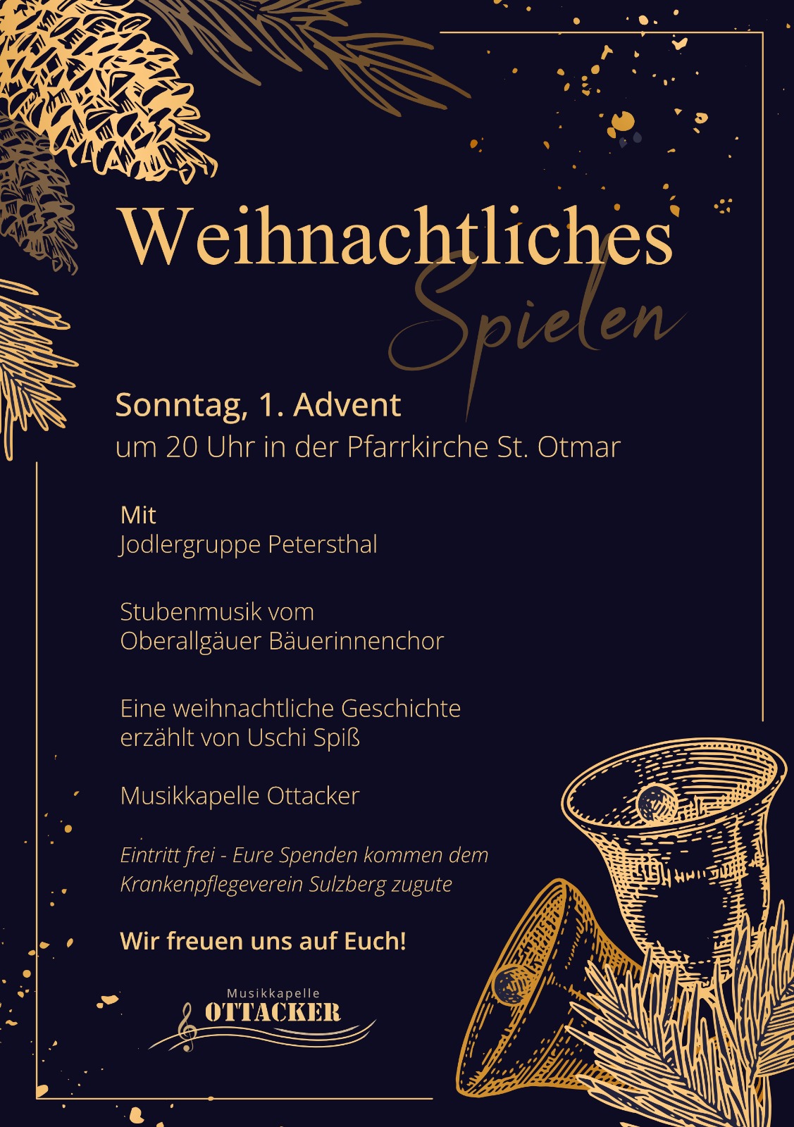 Weihnachtliches Kirchenkonzert der Musikkapelle Ottacker