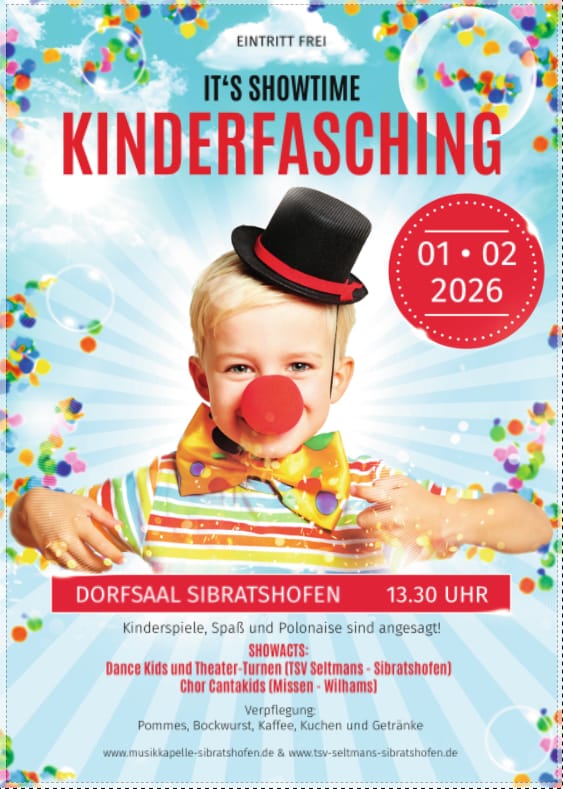 Kinderfasching in Sibratshofen 2026