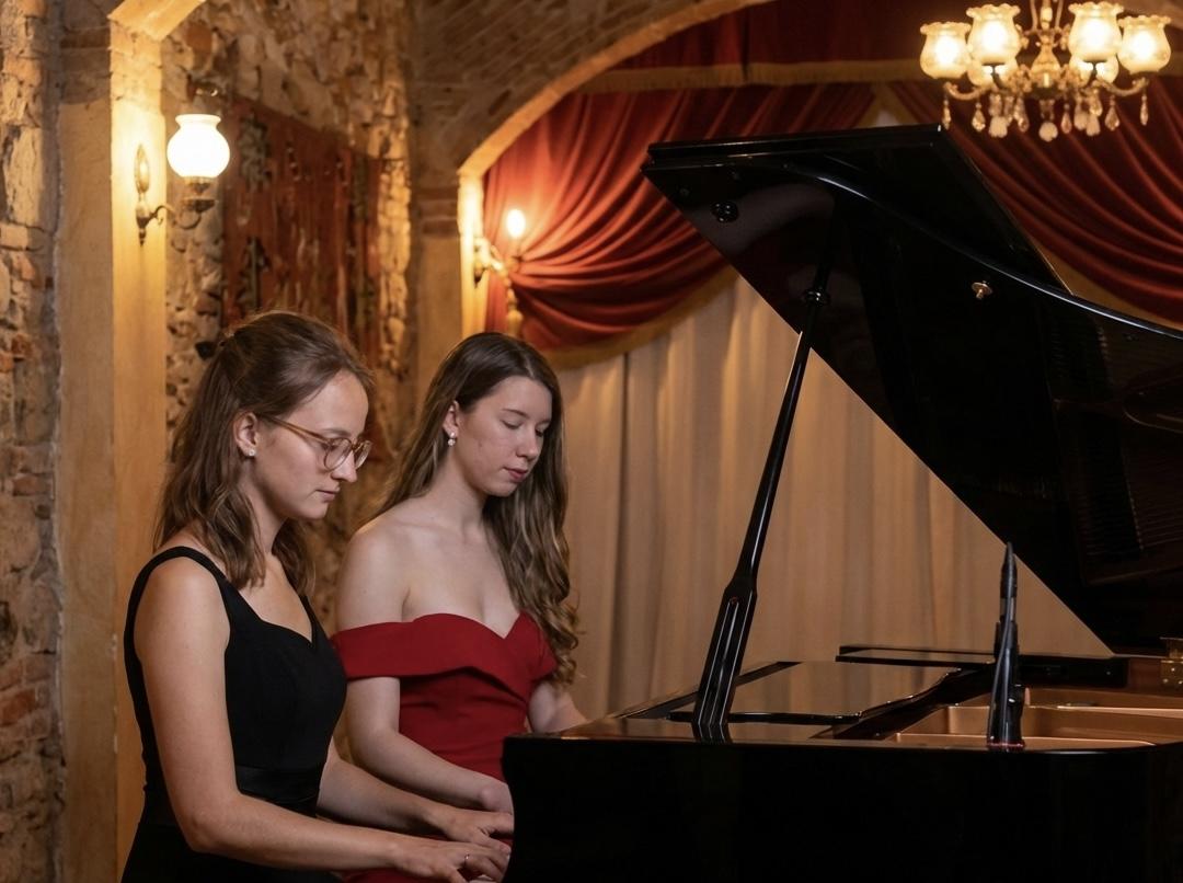 Zwei Damen am Klavier