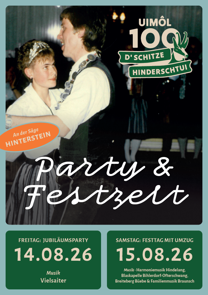 Plakat Jubiläum Schützen Hinterstein