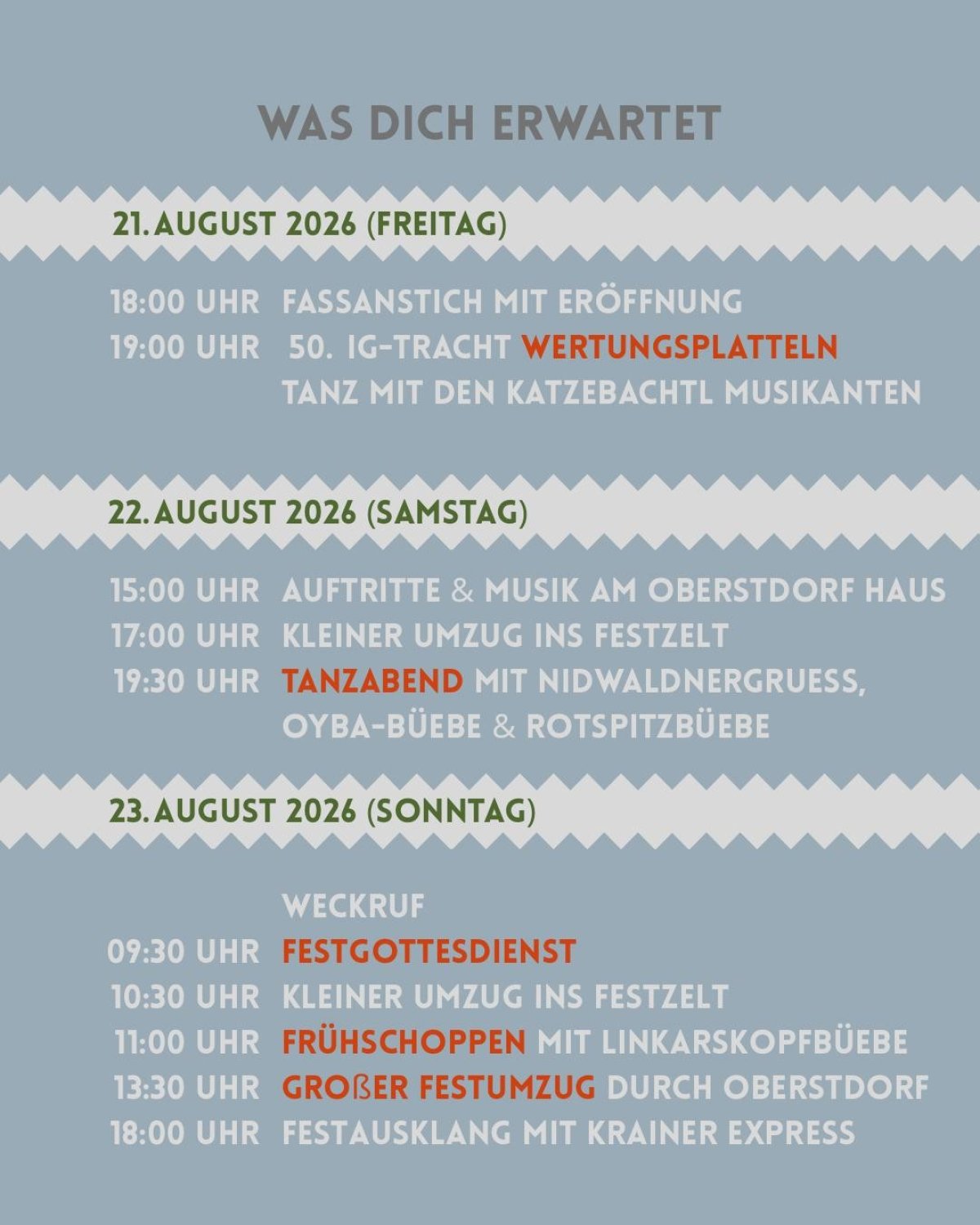 Plakat Trachtenverein Festwochenende