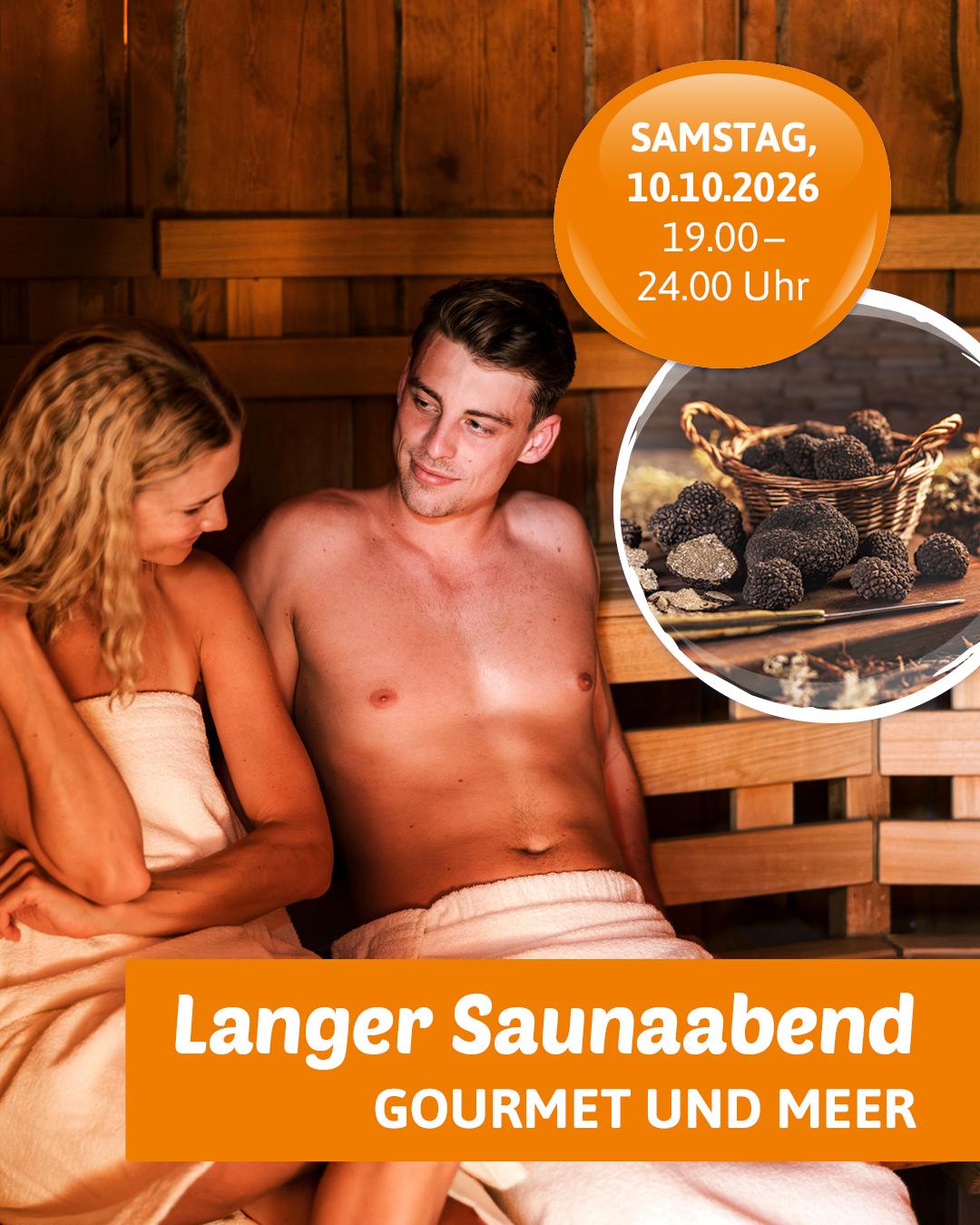Plakat "Langer Saunaabend - Gourmet & Meer" Plakat "Langer Saunaabend - Gourmet & Meer"
