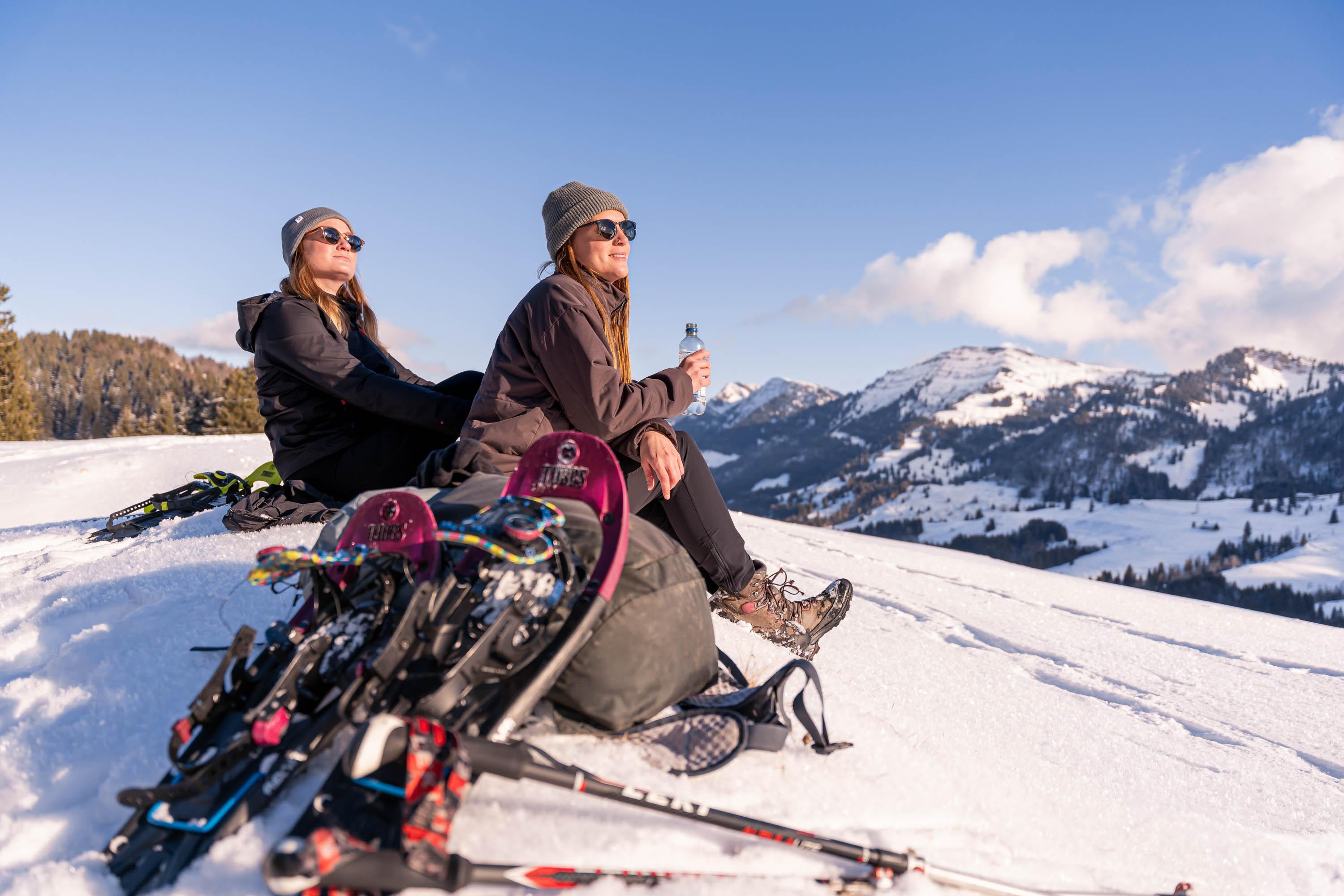 Pause mit Panoramablick im Imberggebiet