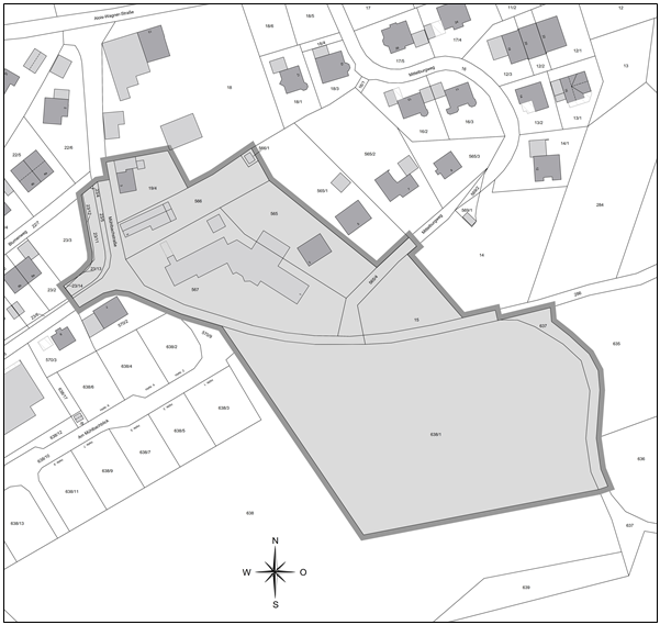Umgriff vorhabenbezogener Bebauungsplan „Erweiterung Vitalhotel Mittelburg“ (ohne Maßstab)