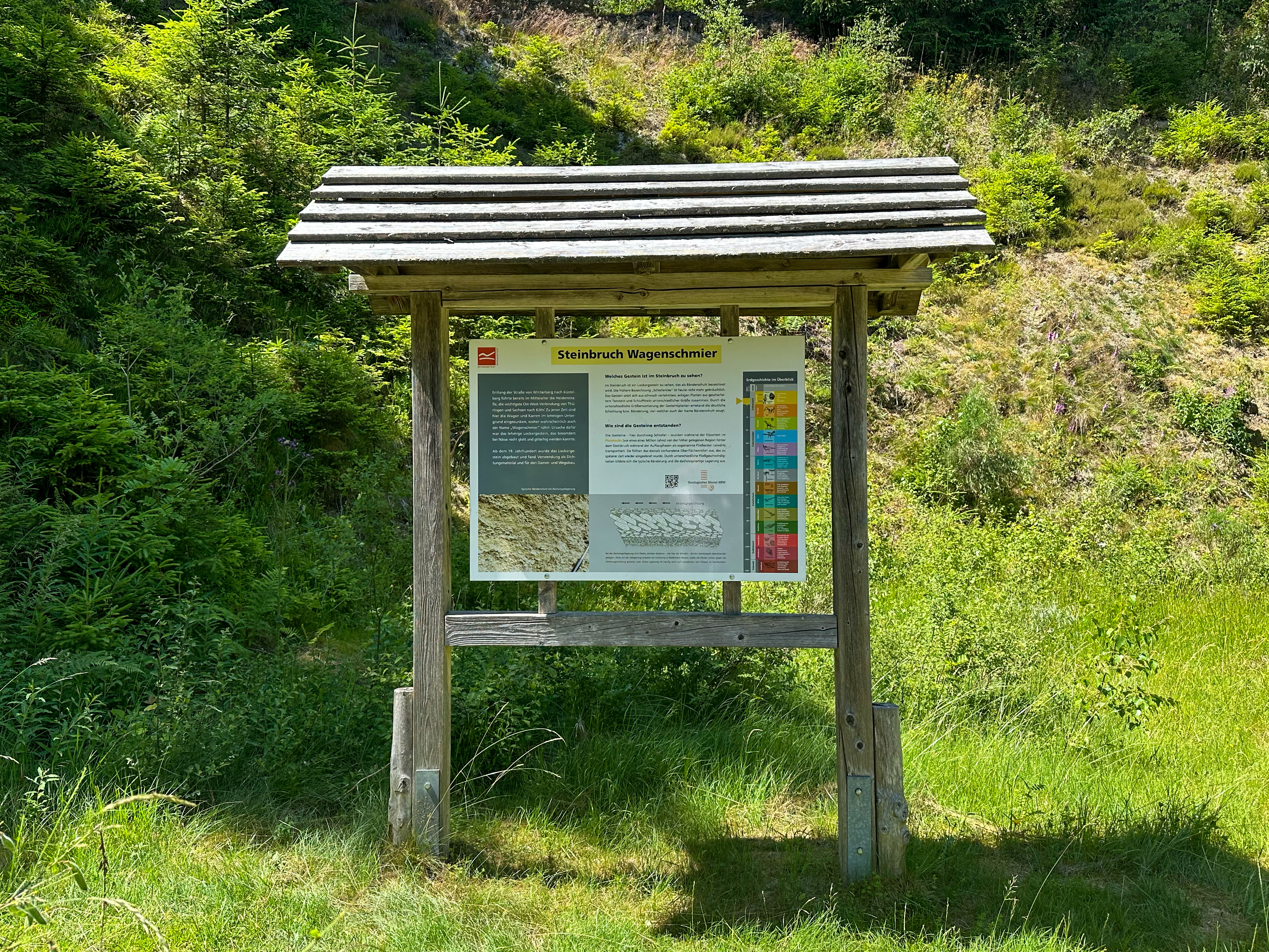 Informationstafel zum Steinbruch Wagenschmier.